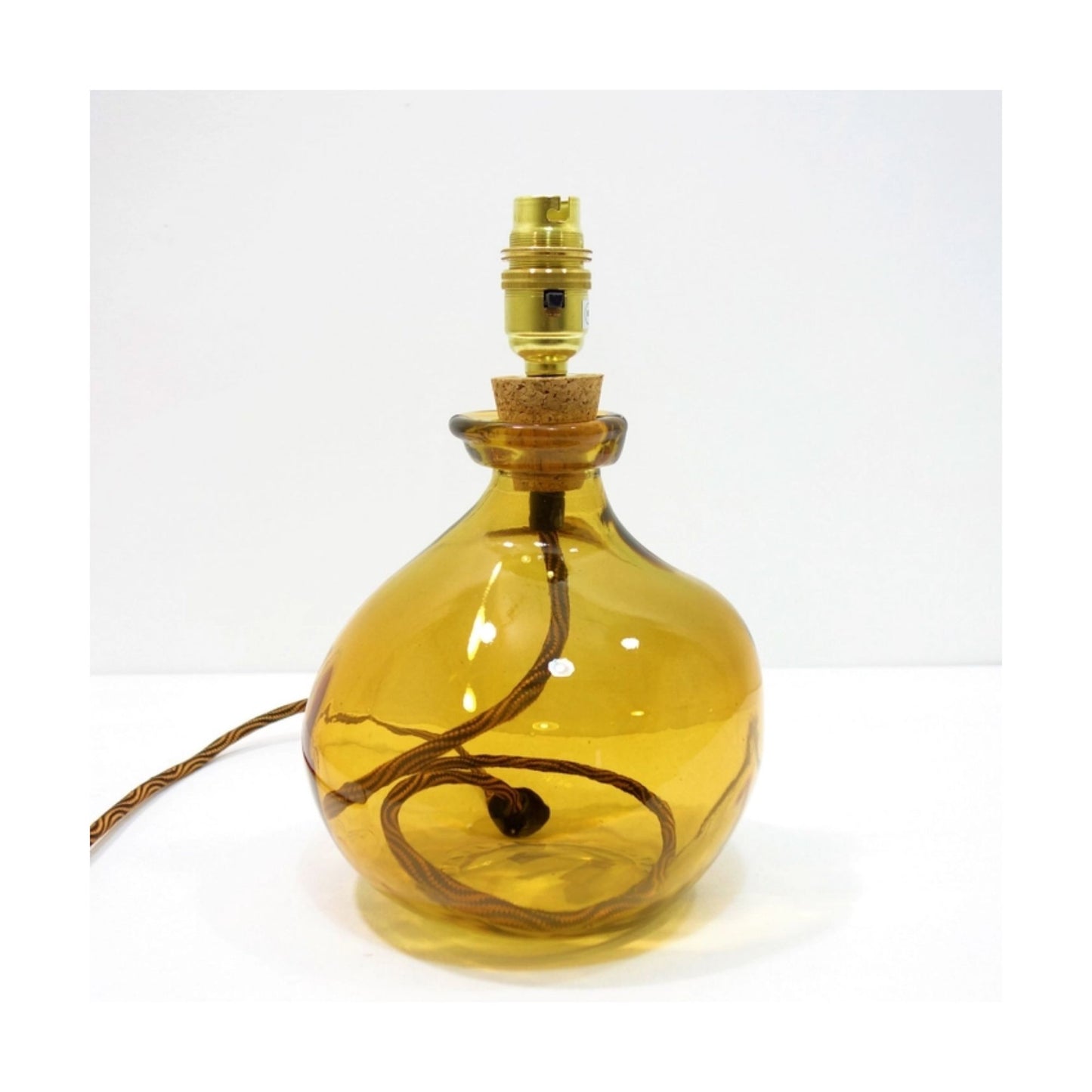 Amber Simplicity Small Recycled Glass Table Lamp