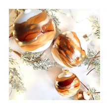  Hand-painted Glass Bauble - Amber