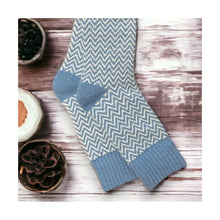  Women's Hazy Herringbone Ribbed Cornflower Socks