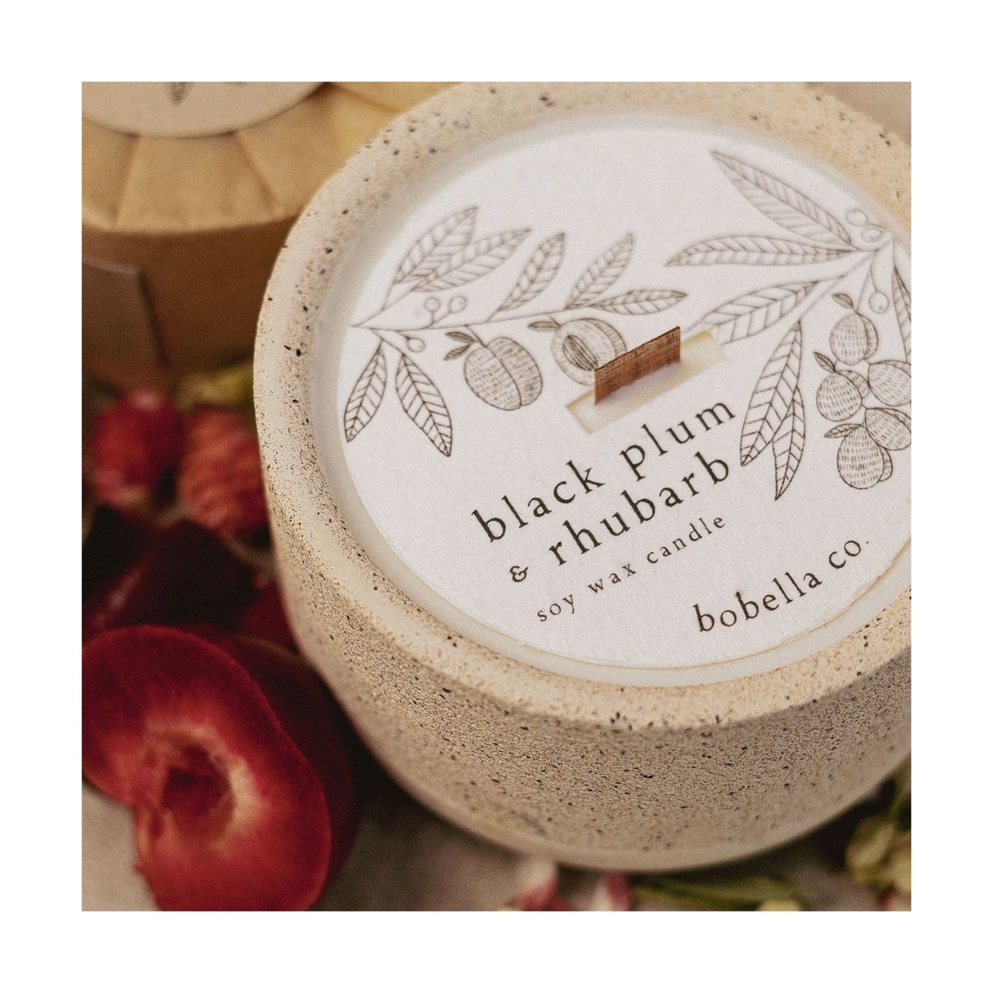 Black Plum & Rhubarb Soy Wax Candle