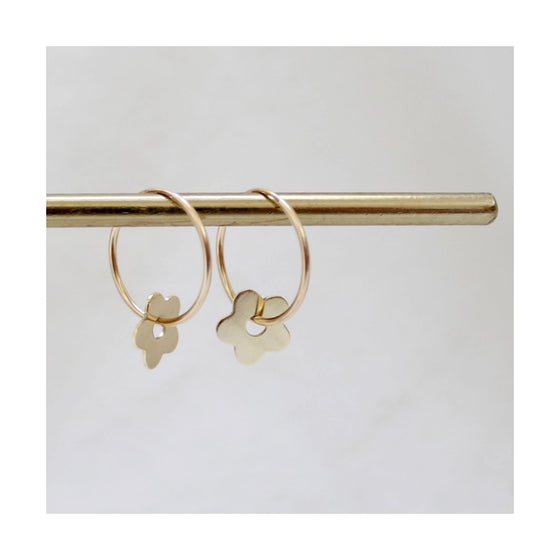 Brass flower hoops from Jules & Clem.