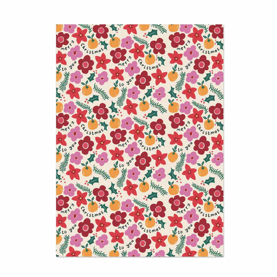 Christmas Floral Wrapping Paper