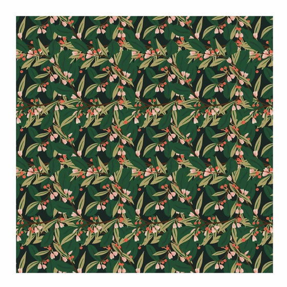 Christmas Greenery Deep Green Gift Wrap