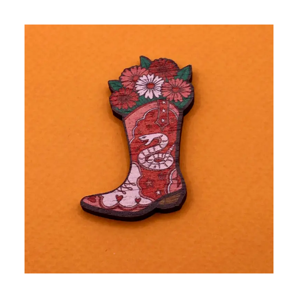 Cowboy Boot Pin Badge