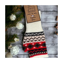  Cream Nordic Fingerless Gloves