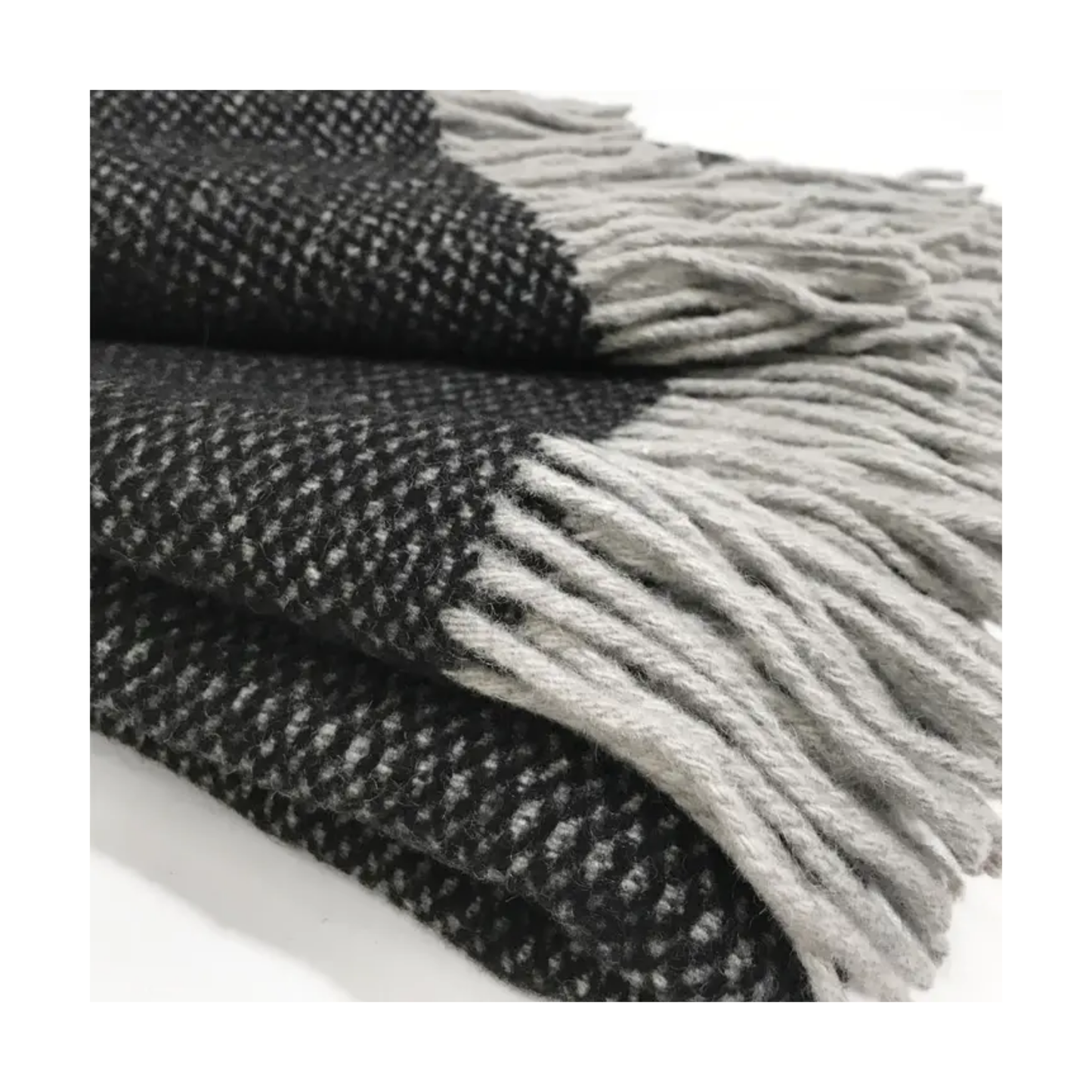 Crow Black Structure Recycled Wool Throw