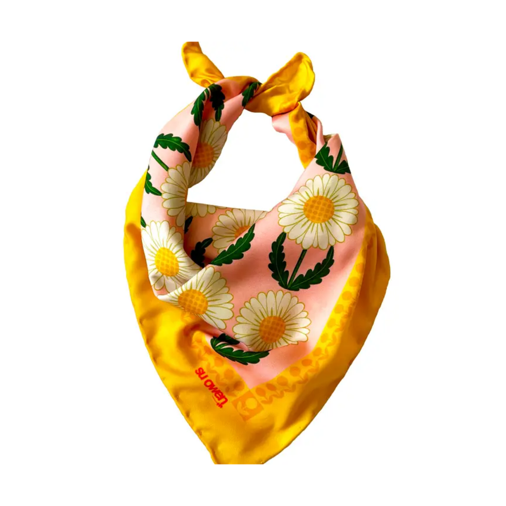 
                  
                    Pink and Yellow Daisy Pocket Square / Neckerchief
                  
                