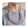 Dusty Pink Knotted Rope Necklace