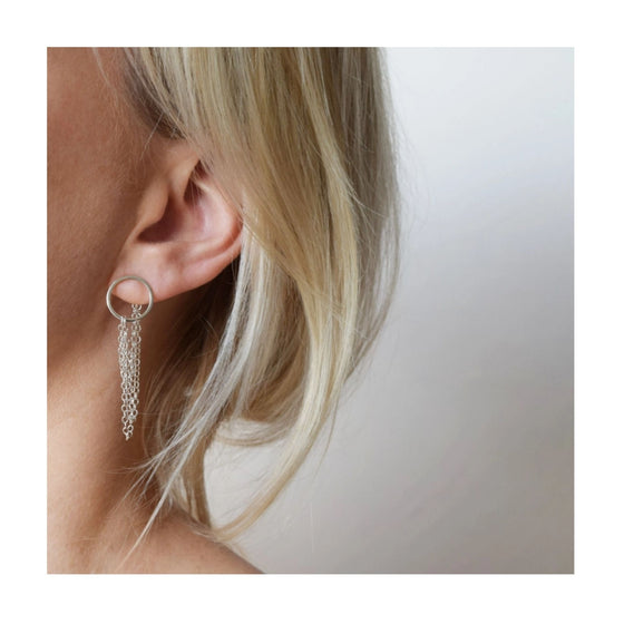 Esme Drop Earrings from MUKA Jewellery. Made from recycled sterling silver.