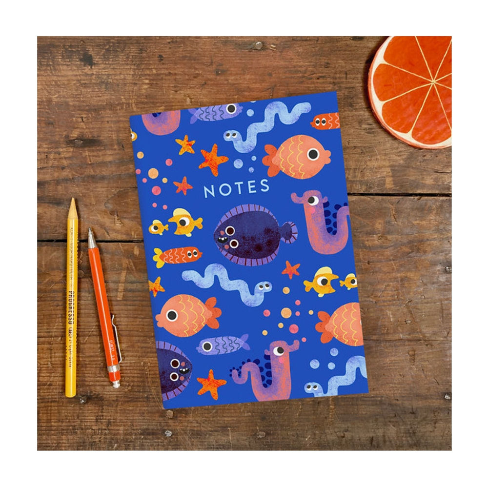 
                  
                    A bright and fun A5 notebook with a sea creature design by Emily Nash. Perfect for all of your doodles, lists and creative ideas, to give as a gift or keep for yourself!
                  
                