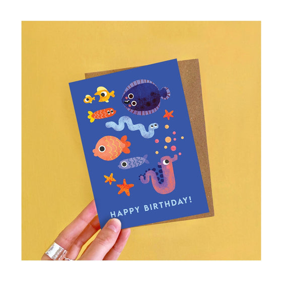 Fish Faces Birthday Card