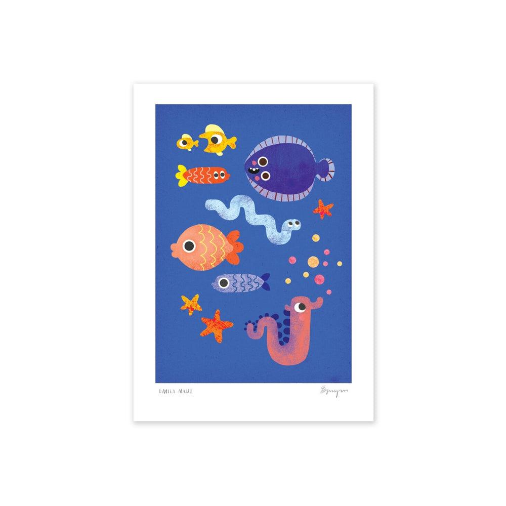 
                  
                    A fun and colourful A4 heavyweight print from Emily Nash featuring under the sea creatures
                  
                