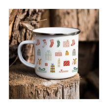  Folky Wintertime Christmas Enamel Mug