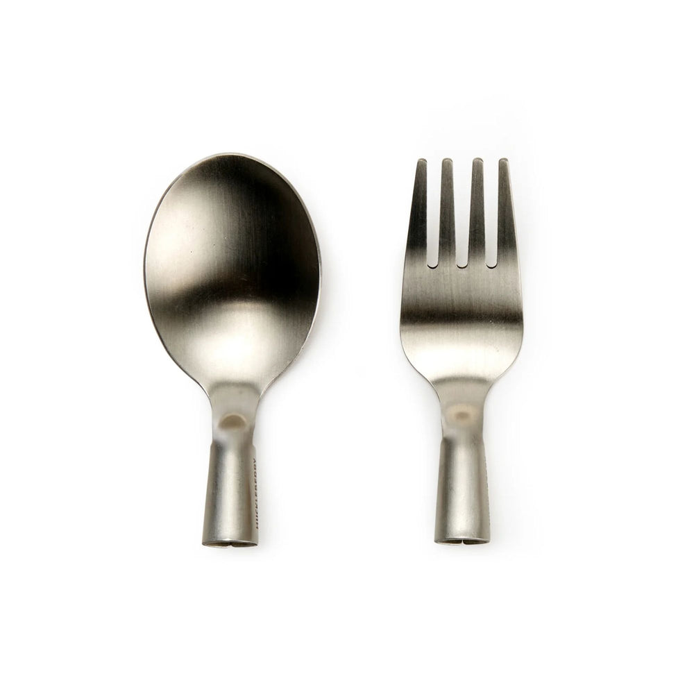 
                  
                    Stainless Steel forest cutlery from Kikkerland. The perfect addition to your camping bag. 
                  
                