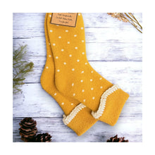  Women's Super Cosy Gold Dotty Cuff Socks