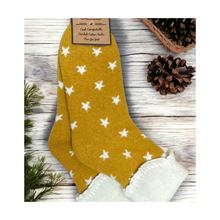  Women's Super Star Super Cosy Gold Cuff Socks