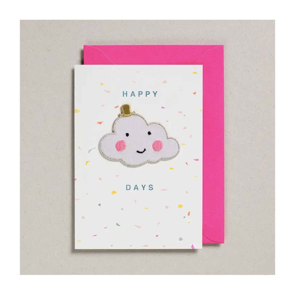 Happy Days Cloud Card - Iron on Patch