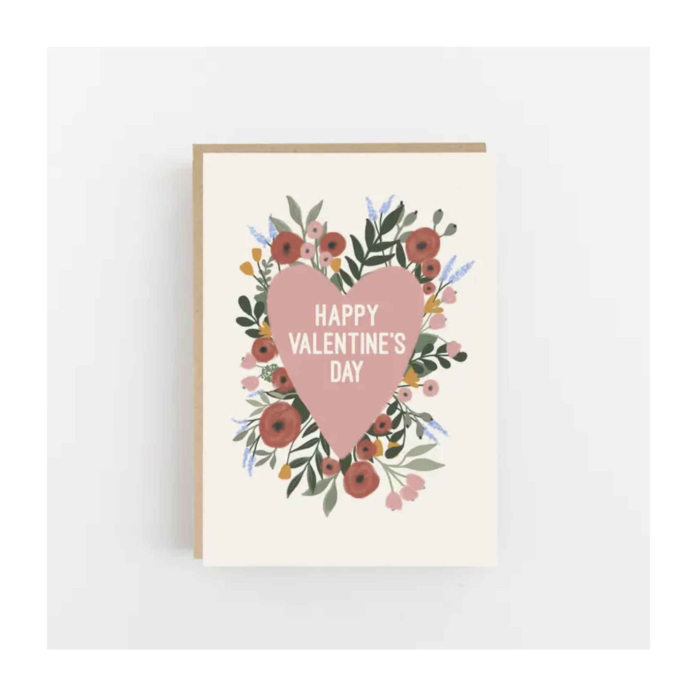 Happy Valentine's Day Heart & Flowers Card