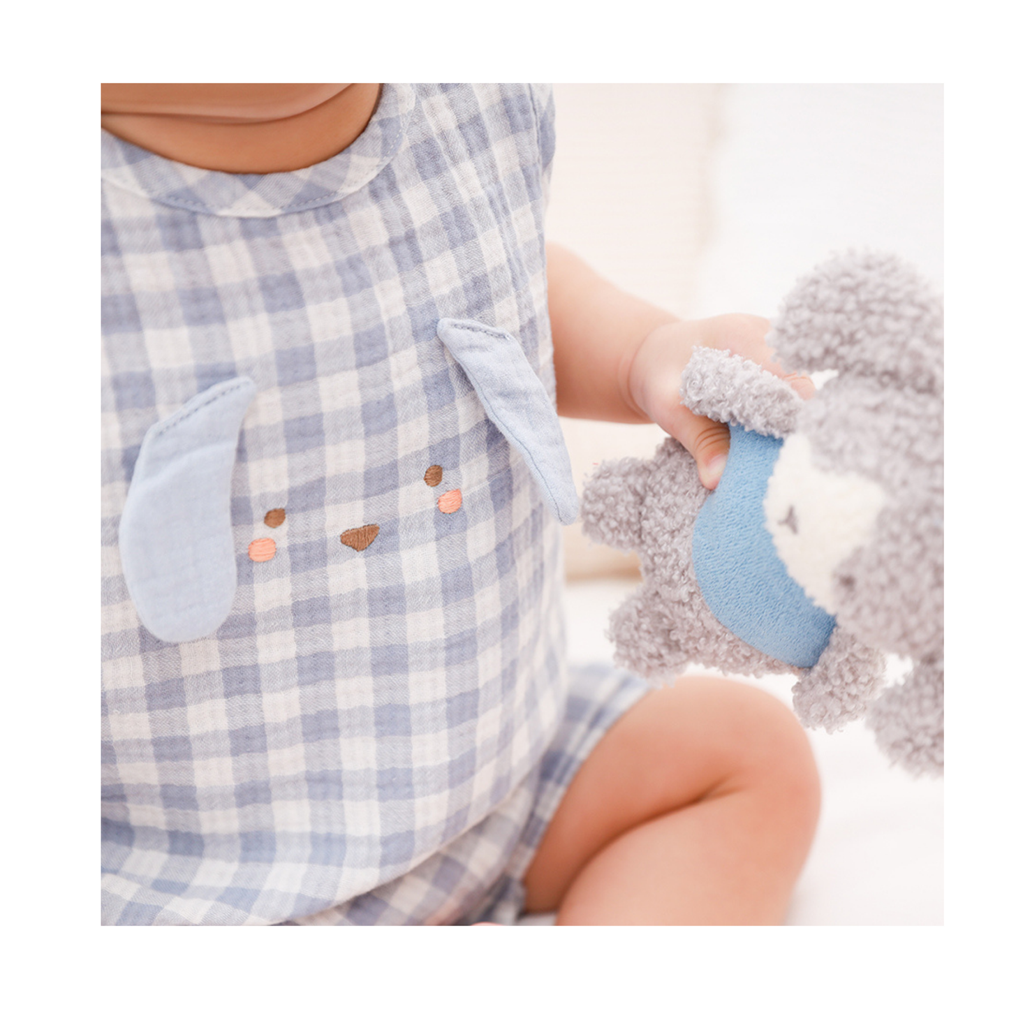 Paulie Puppy Gingham Romper