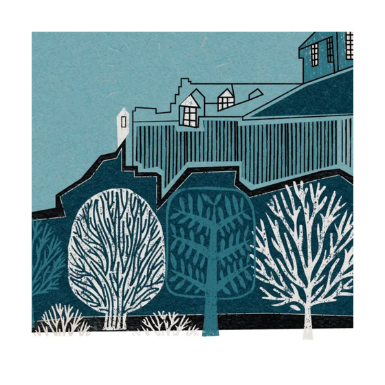 Edinburgh Castle Art Print (Blue)