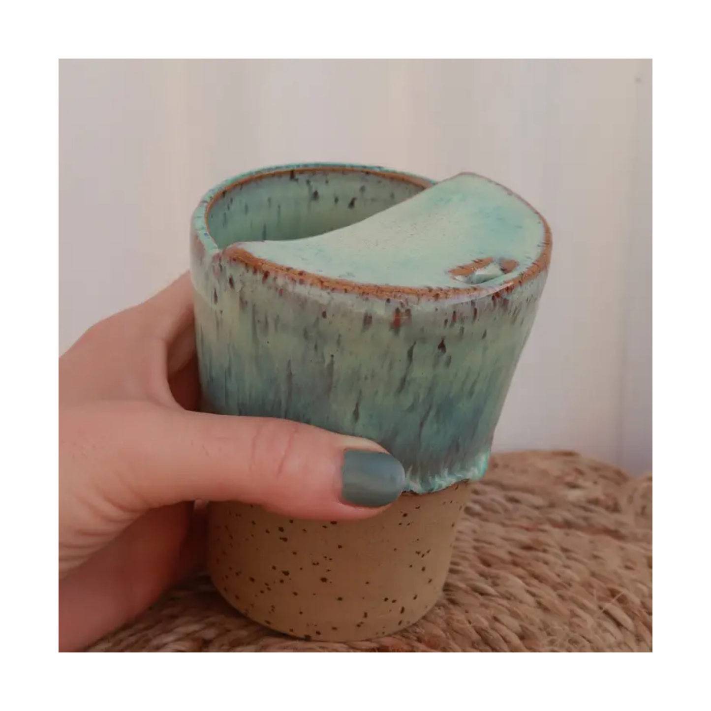 Sea Green Ceramic Travel Keep Cup