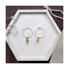  Small Brass Lightning Bolt Earrings