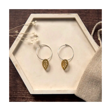  Medium Brass Leaf Earrings