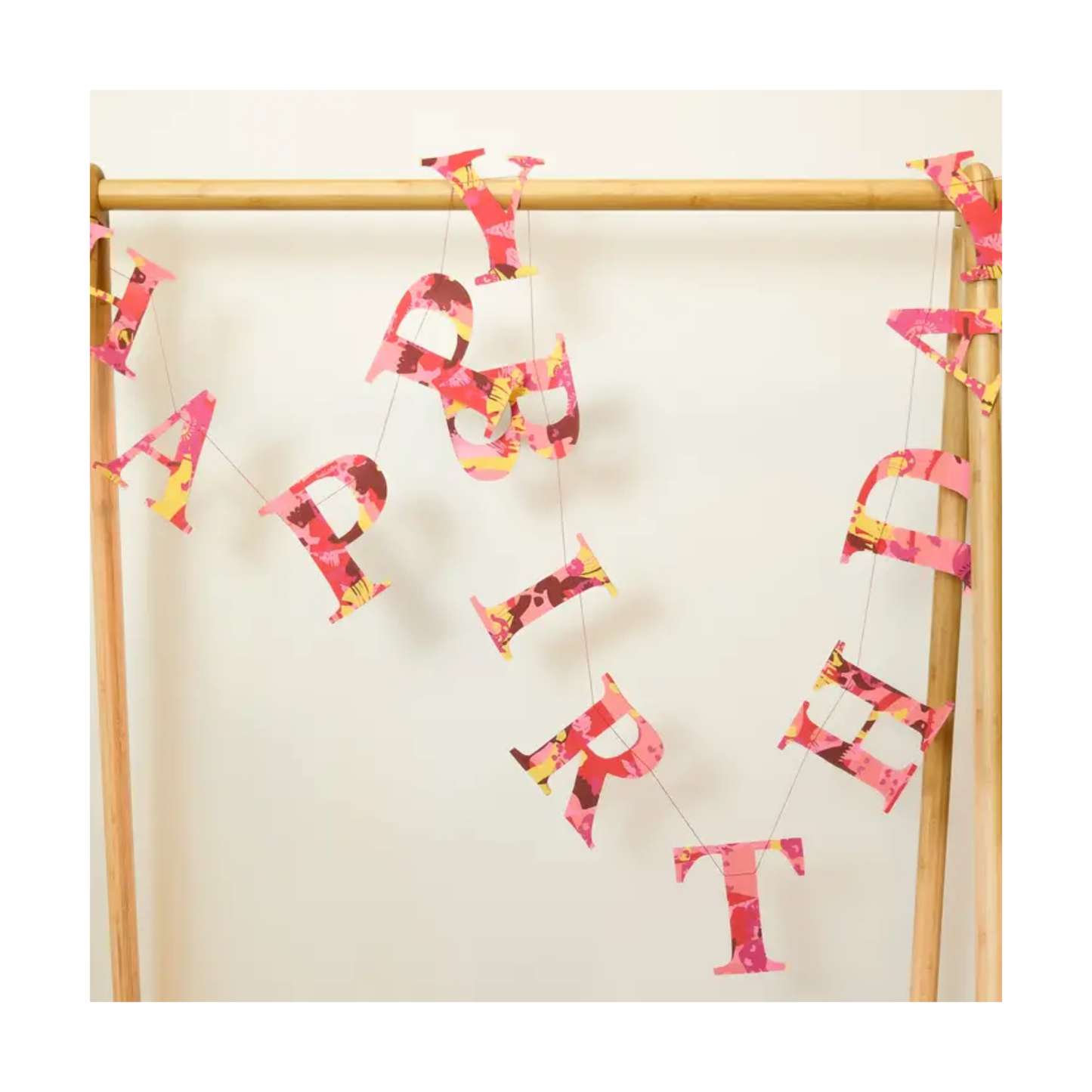 Red Happy Birthday Sewn Garland