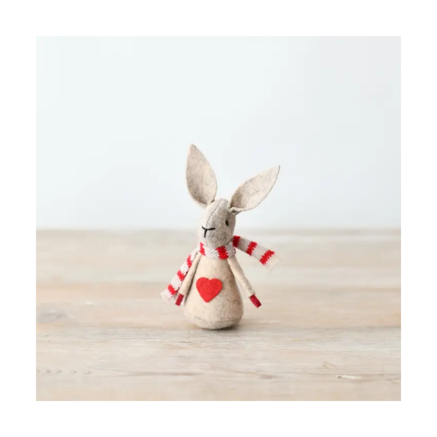 Fabric Rabbit with Red Scarf