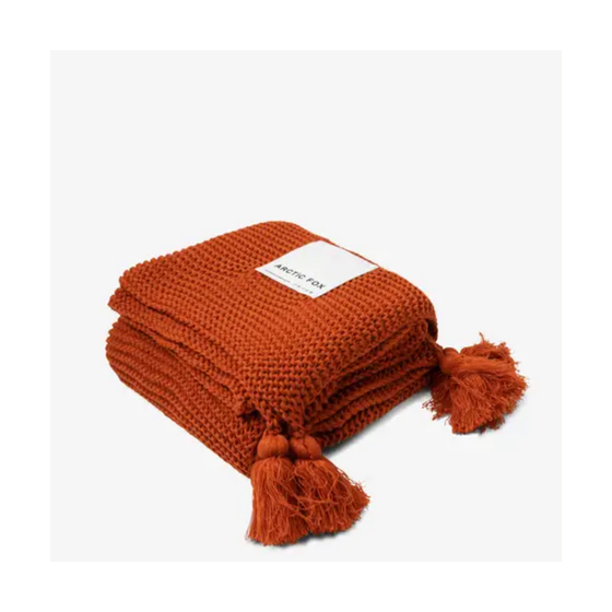 The Knitted Throw - Coral