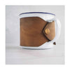 Leather-Wrapped Enamel Mug