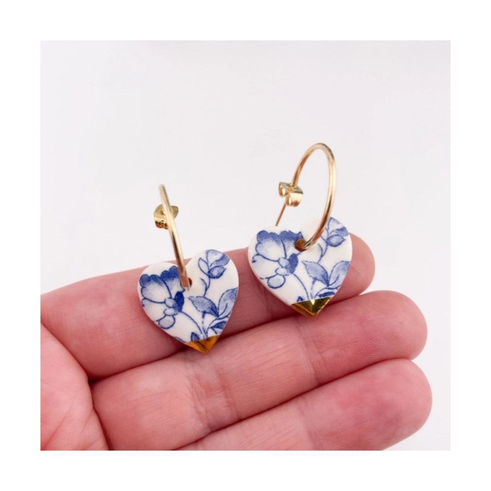 
                  
                    Heart Blue China Earrings
                  
                