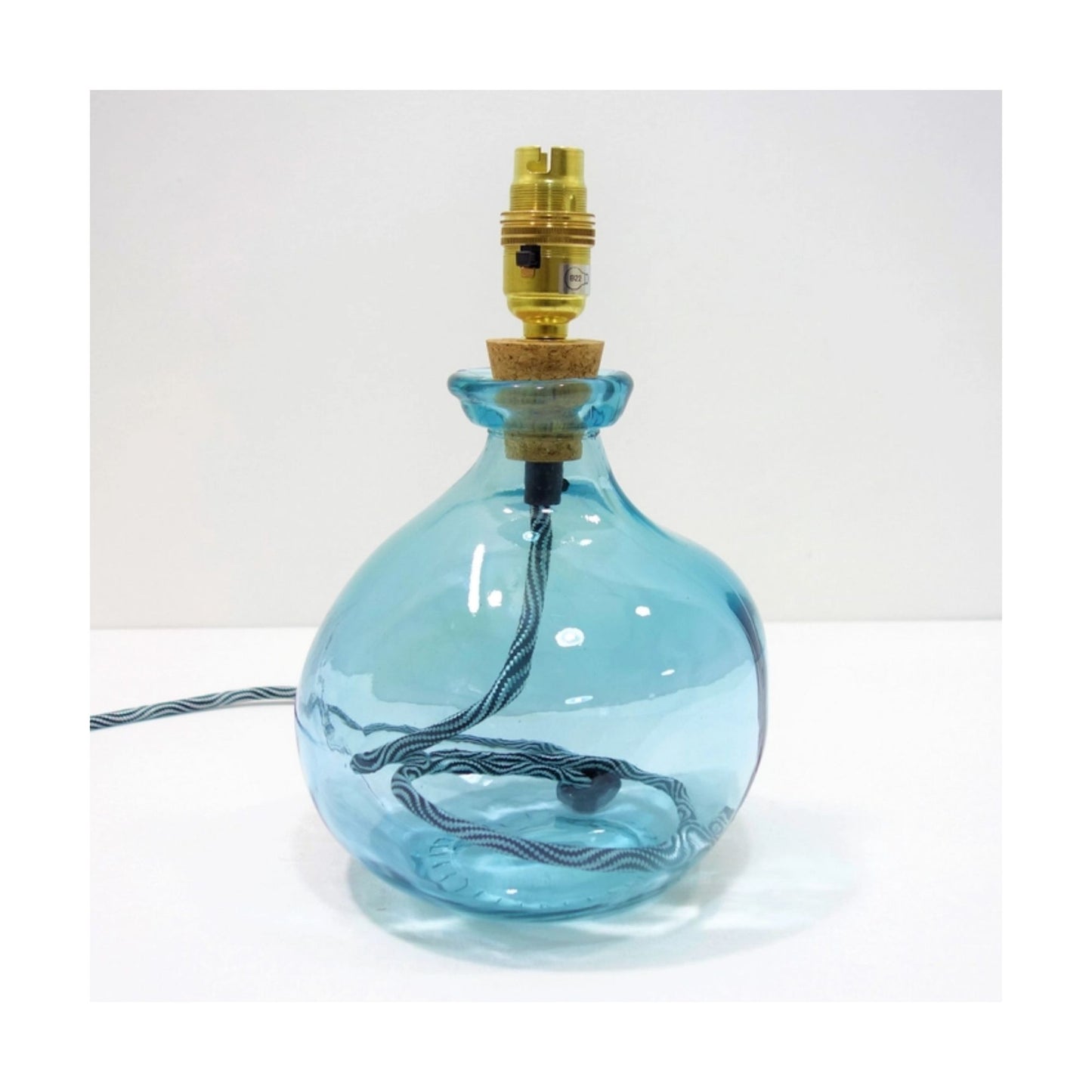 Light Blue Simplicity Small Recycled Glass Table Lamp