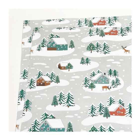 Little Log Cabins Christmas Gift Wrap