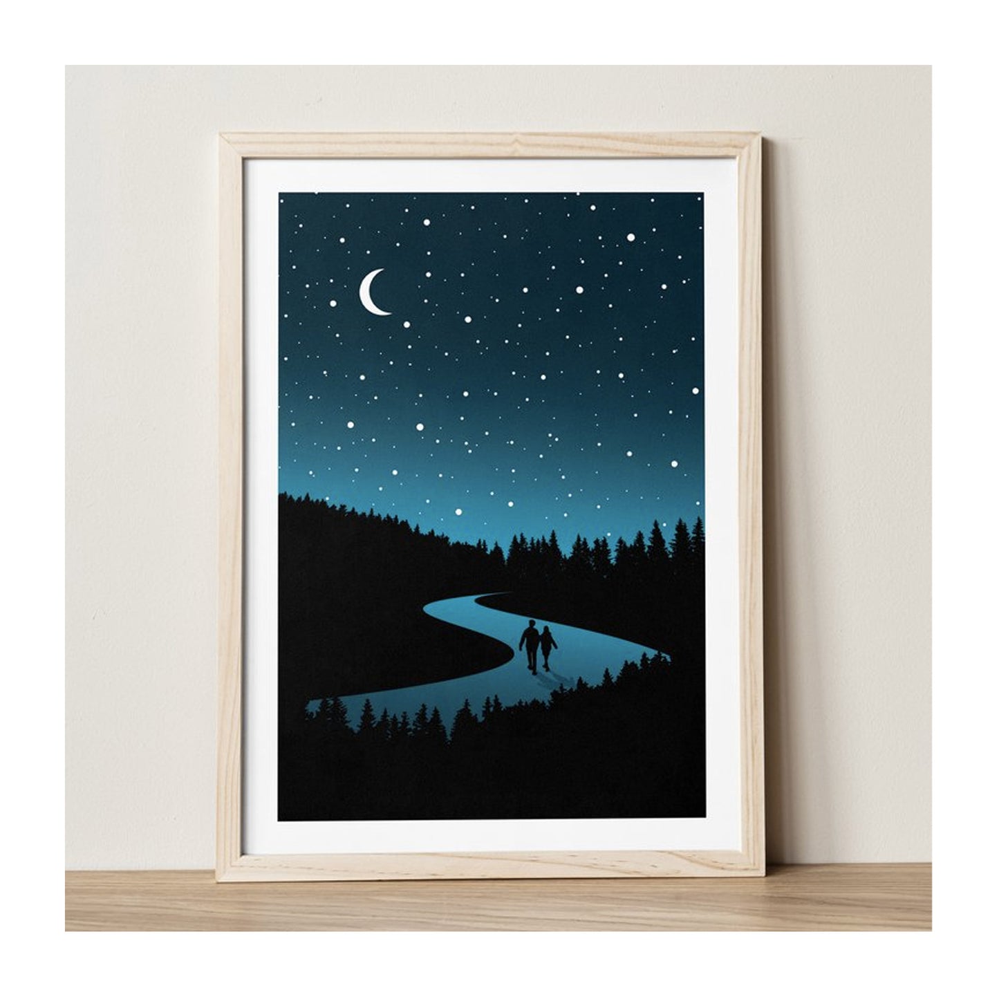 Midnight Walk In The Woods, A4 Print