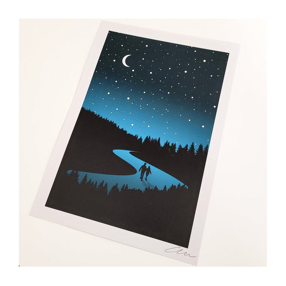 
                  
                    Midnight Walk In The Woods, A4 Print
                  
                