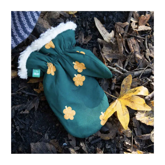 Golden Leaves Sherpa Lined Mittens