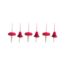  Mixed Red Velvet Mushroom Decorations