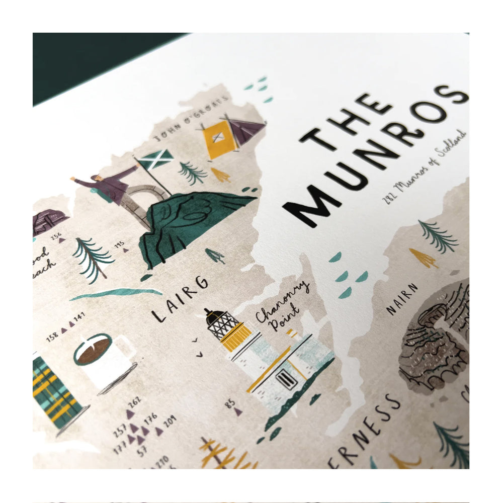 
                  
                    The Munros A2 Map Checklist Print with Wooden Hanging Frame
                  
                