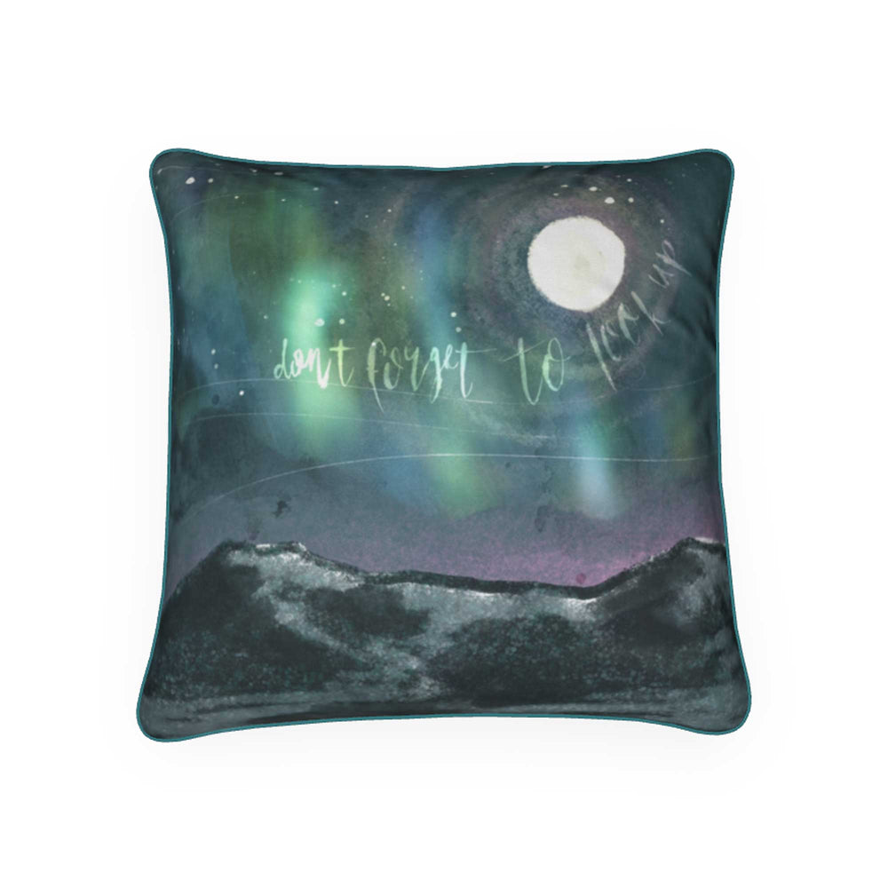 Northern Lights Piped Square Cushion