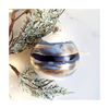 Hand-painted Large Glass Bauble - Navy & Gold