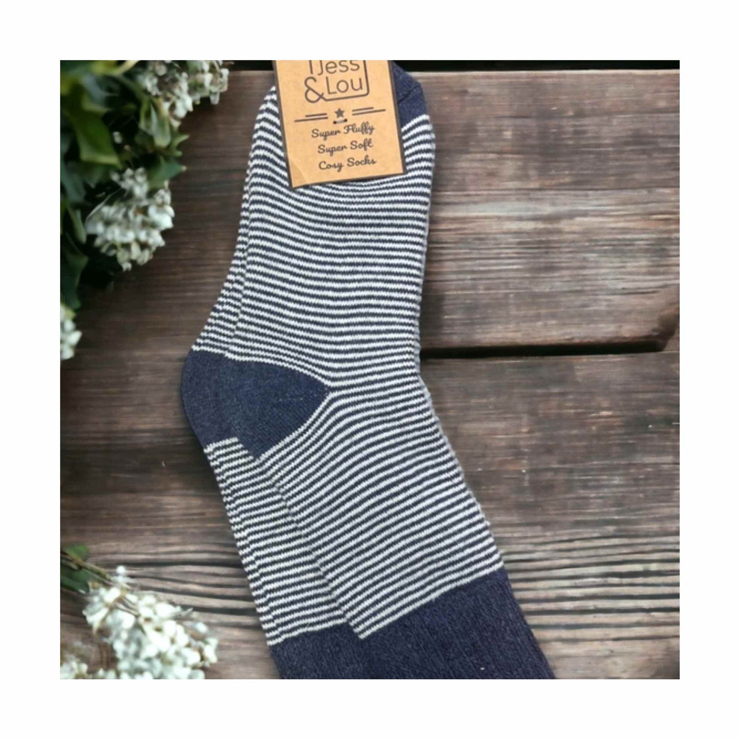 Navy Stripe Ribbed Socks