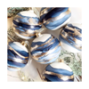 Hand-painted Large Glass Bauble - Navy & Gold