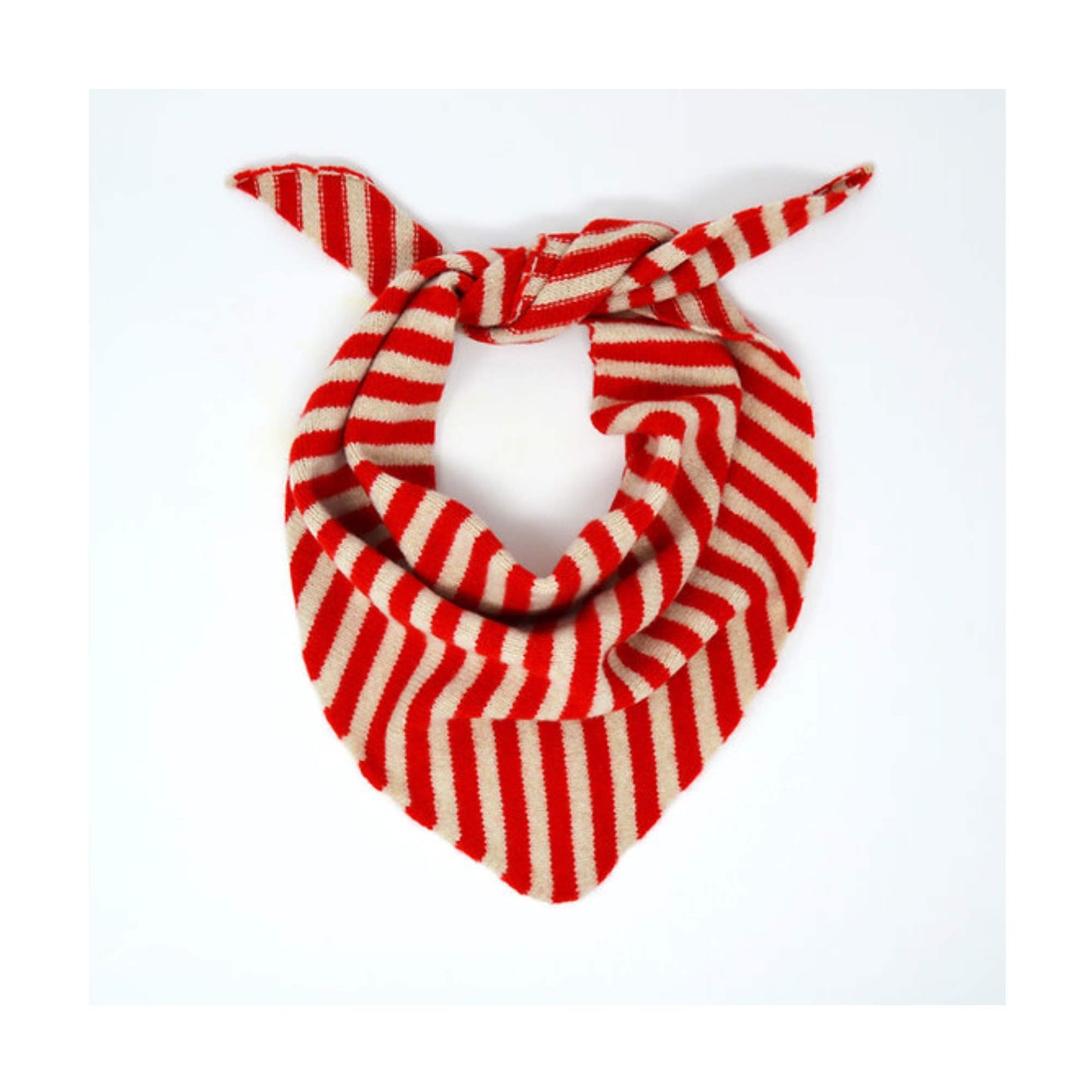 Oatmeal & Poppy Striped Neckerchief