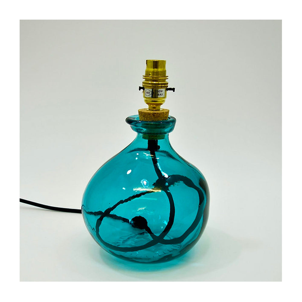 Ocean Blue Simplicity Small Recycled Glass Table Lamp