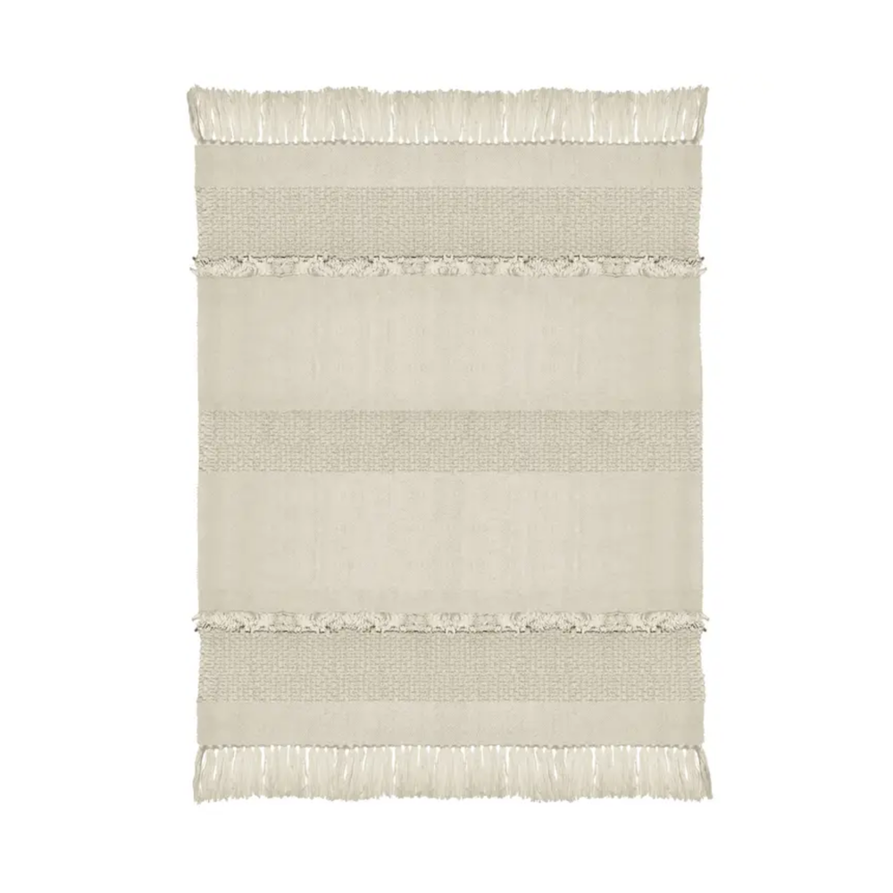 Offwhite Fringe Throw