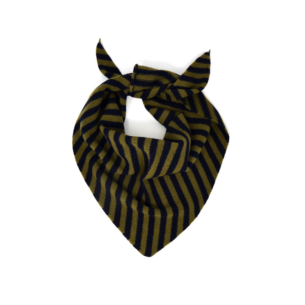 Olive & Navy Striped Neckerchief