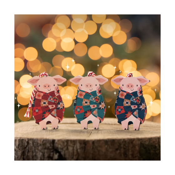 Green Pig in Blanket Decoration