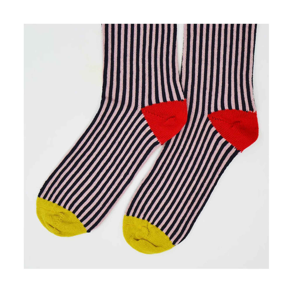 
                  
                    Pink & Navy Stripy Merino Wool Socks
                  
                