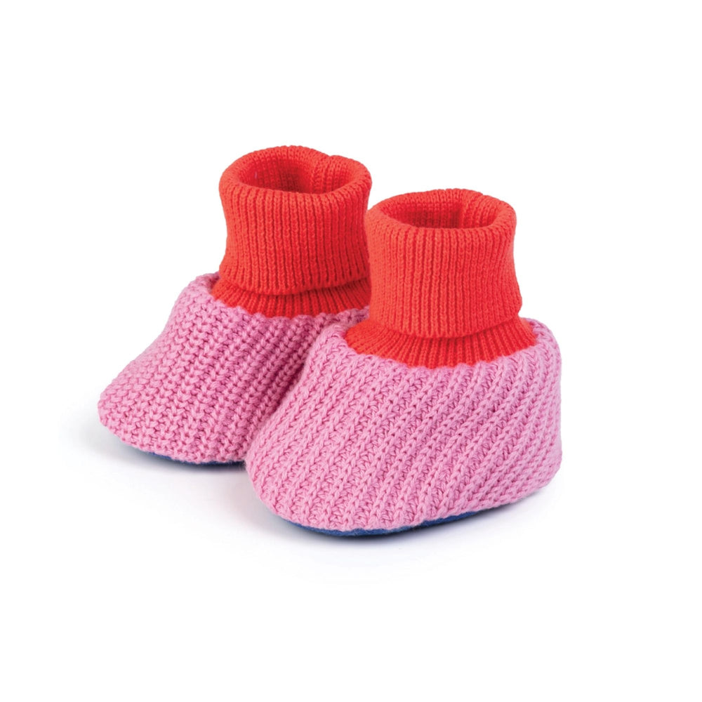 Choose Love Pink Cotton Knit Baby Slipper Socks